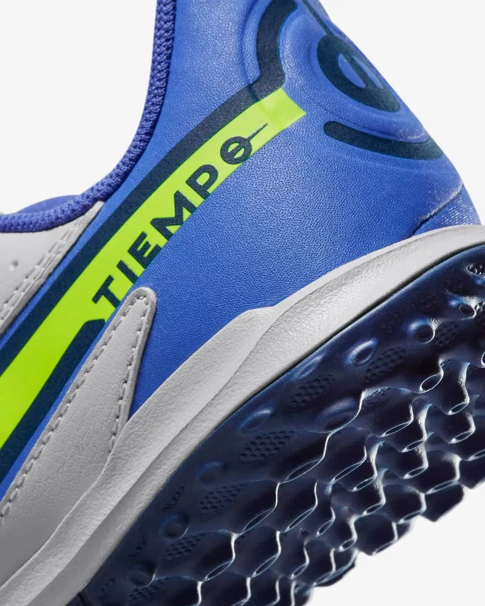 Nike Junior Legend 9 Academy TF - Grey-Sapphire-Volt - Image 8