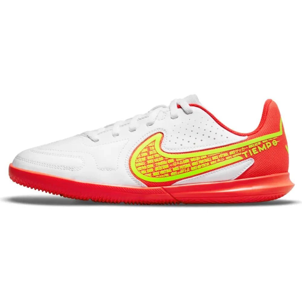 Nike Junior Legend 9 Club IC - White-Volt-Crimson