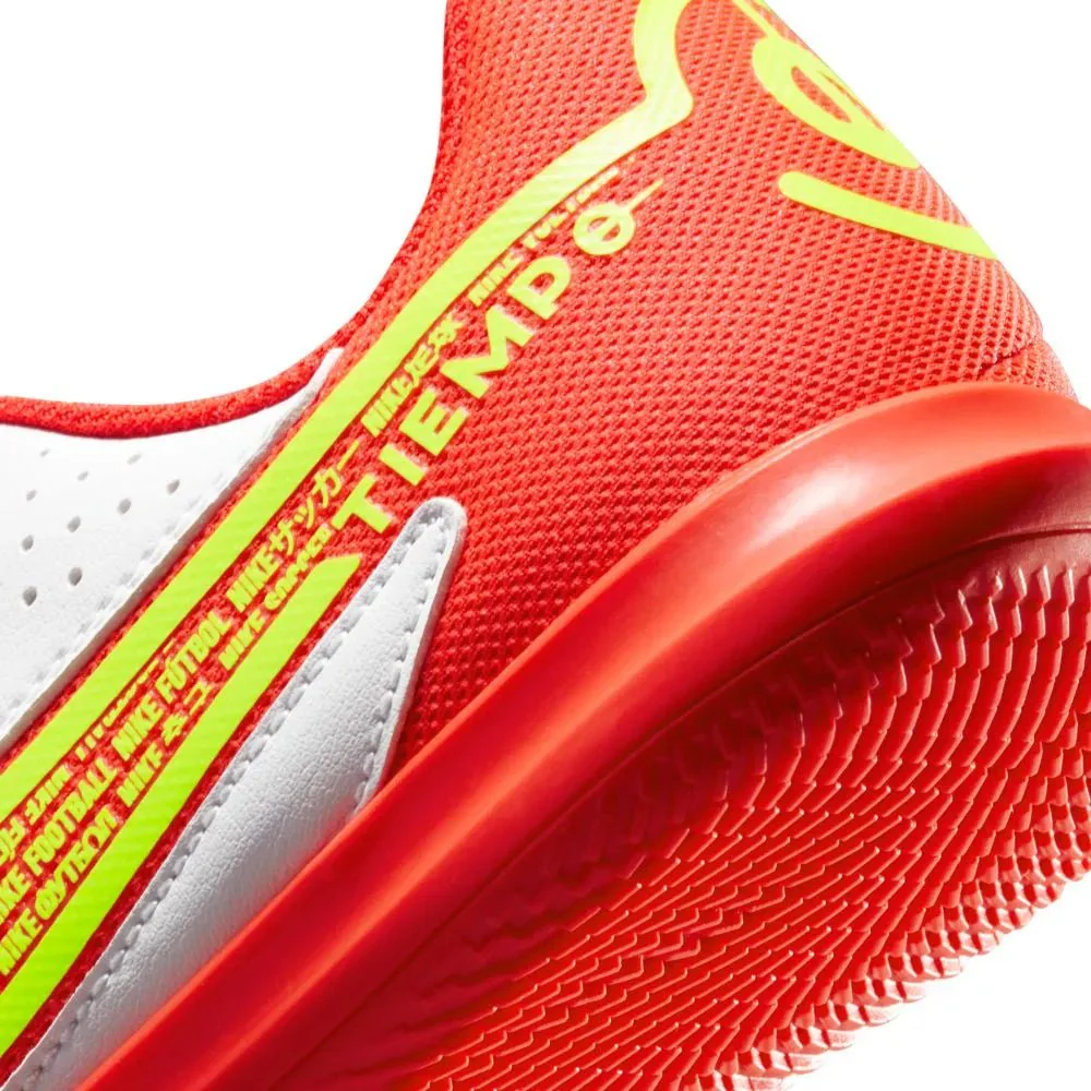 Nike Junior Legend 9 Club IC - White-Volt-Crimson - Image 8