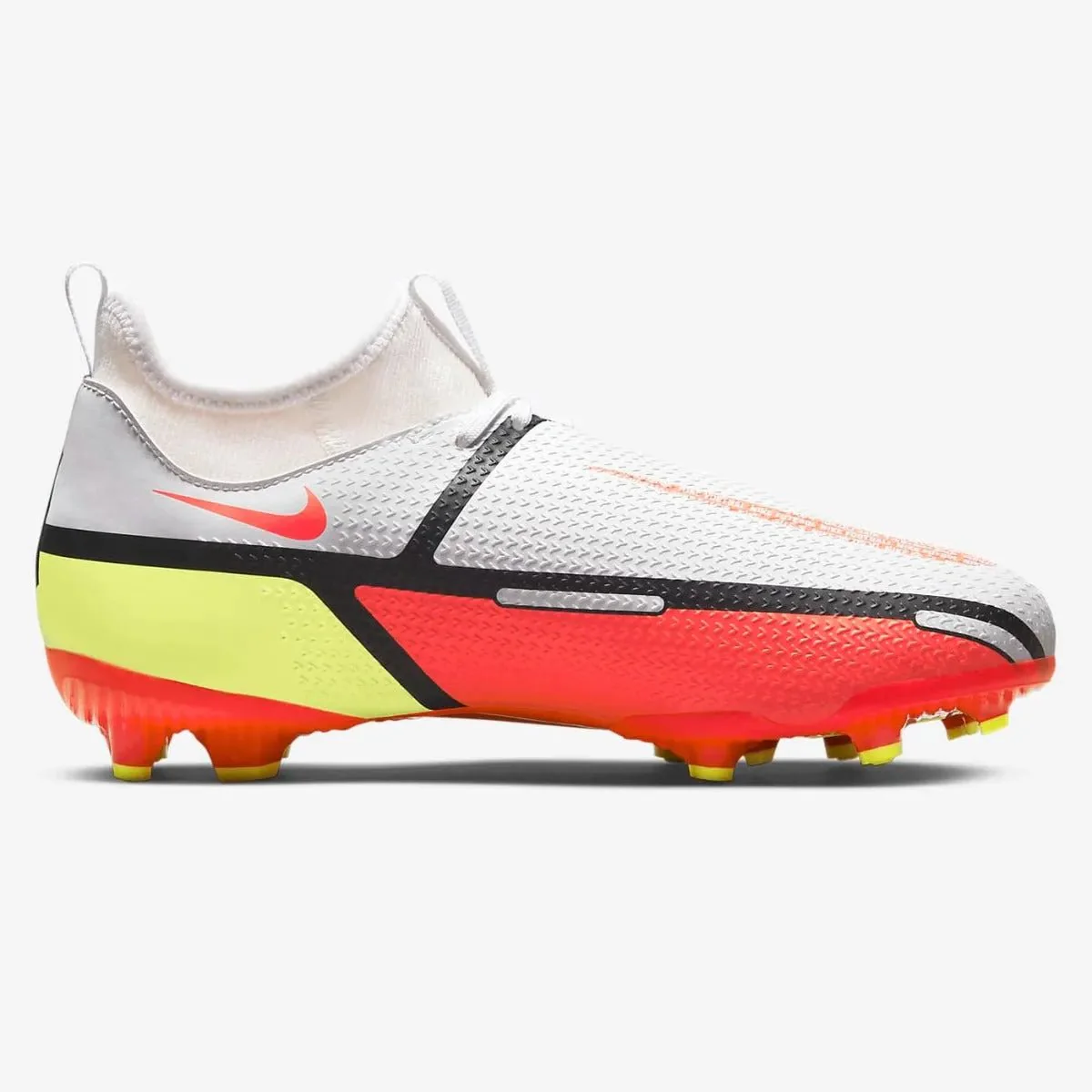Nike Junior Phantom GT2 Academy DF FG-MG - White-Volt-Crimson