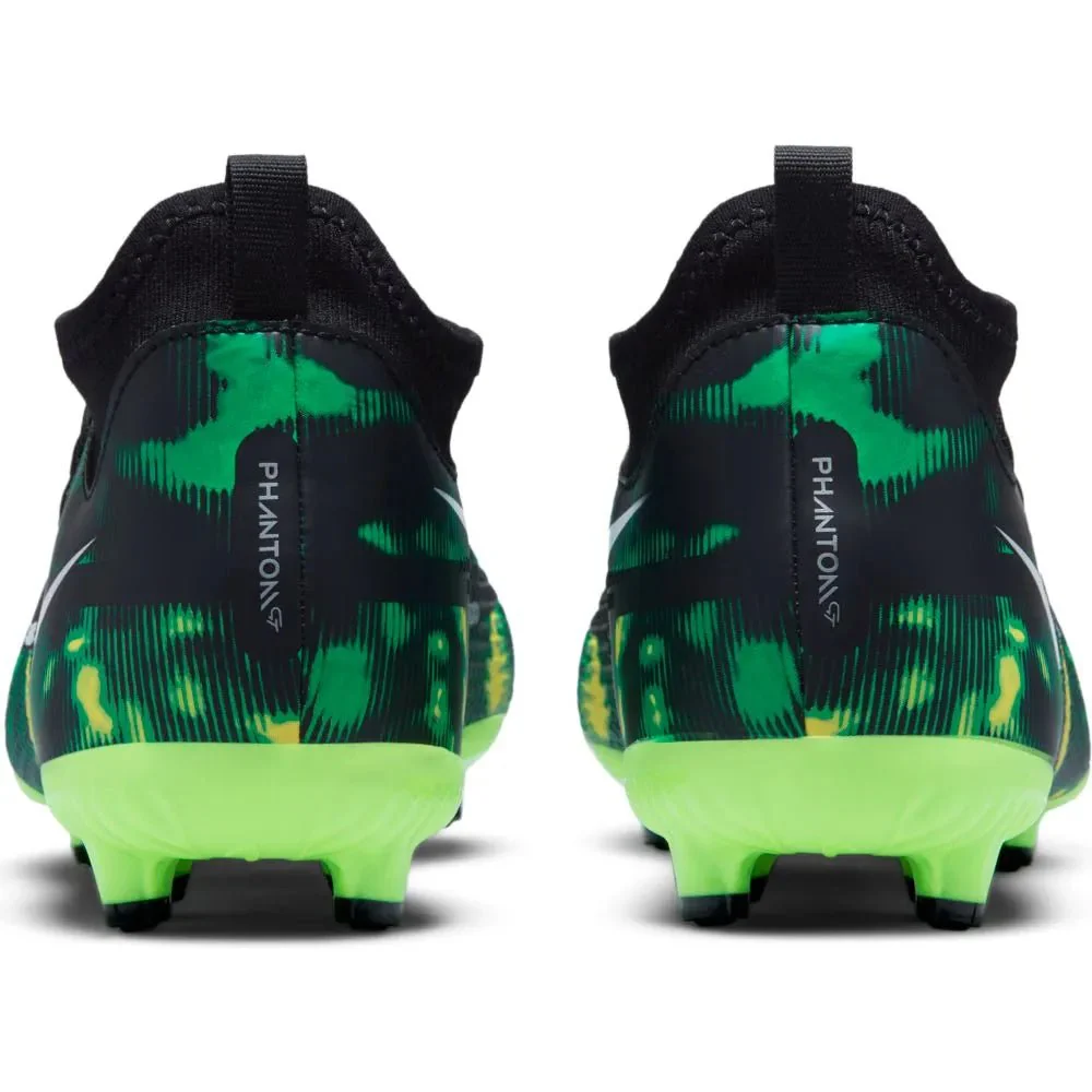 Nike Junior Phantom Gt2 Academy DF SW FG-MG - Black-Green Strike - Image 6