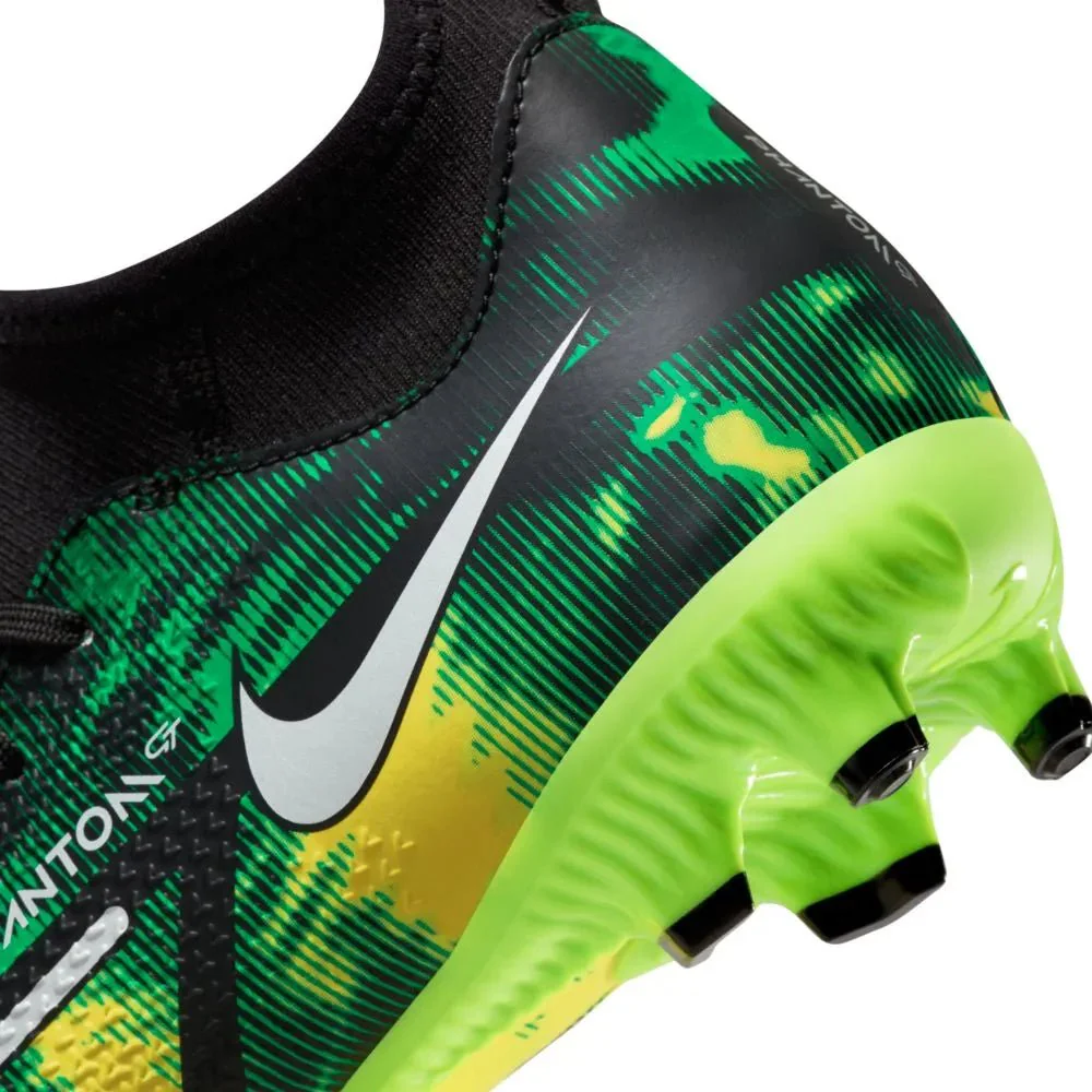 Nike Junior Phantom Gt2 Academy DF SW FG-MG - Black-Green Strike - Image 9