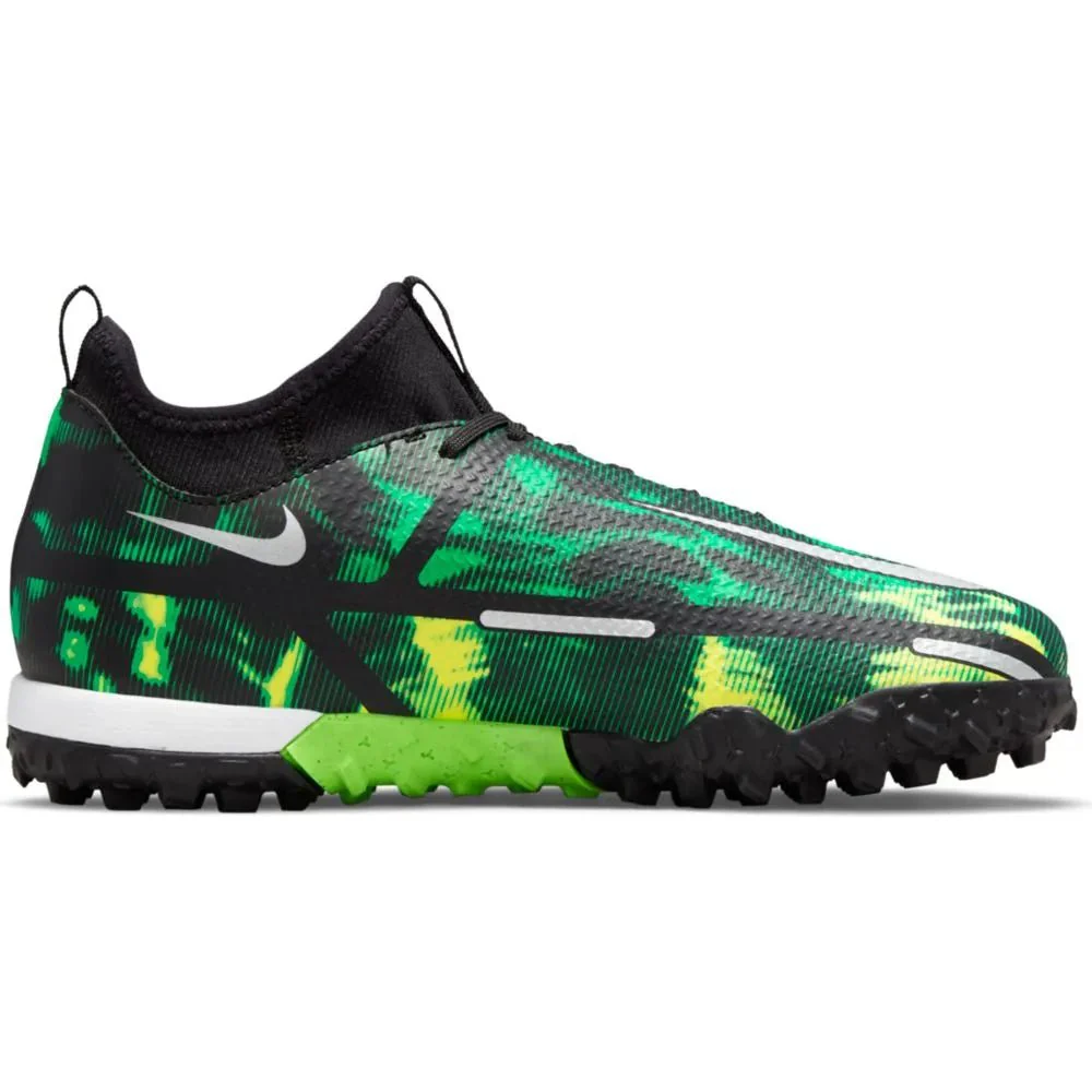 Nike Junior Phantom GT2 Academy DF SW TF  - Black-Green Strike - Image 2