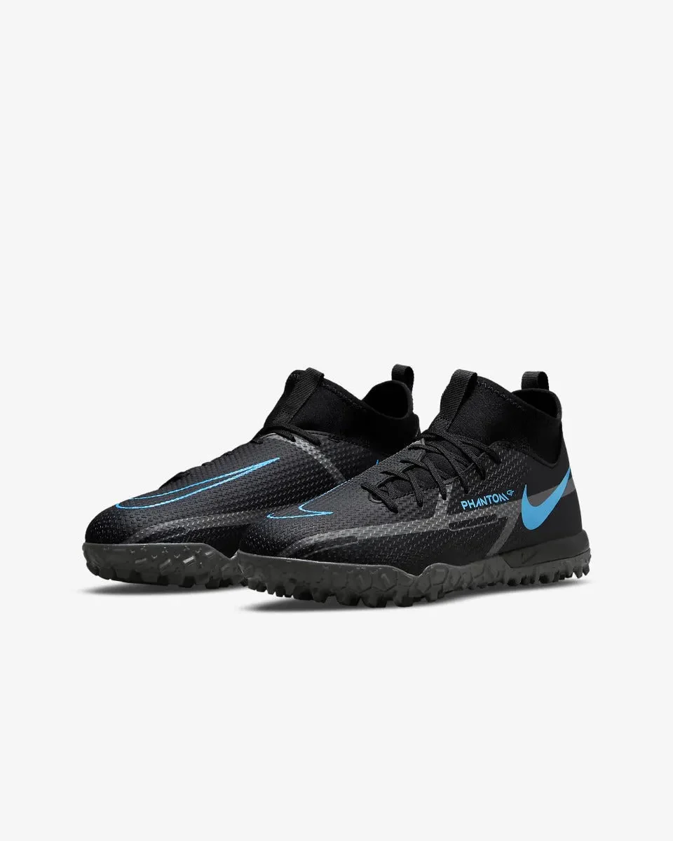 Nike Junior Phantom Gt2 Academy DF TF - Black-Blue - Image 3