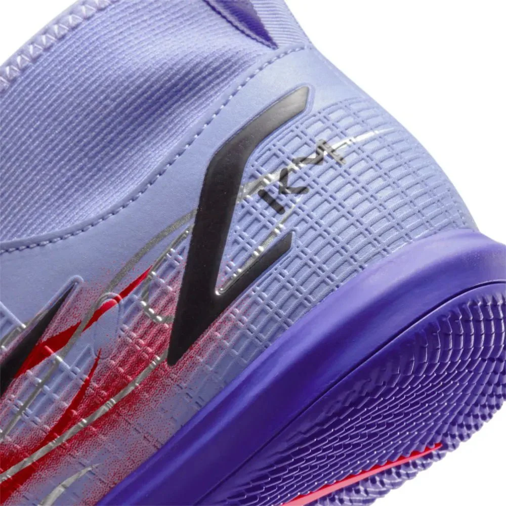 Nike Junior Superfly 8 Academy KM IC - Light Thistle-Bright Crimson - Image 8