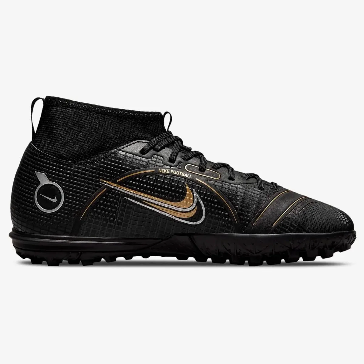 Nike Junior Superfly 8 Academy Turf - Black-Silver-Gold - Image 2