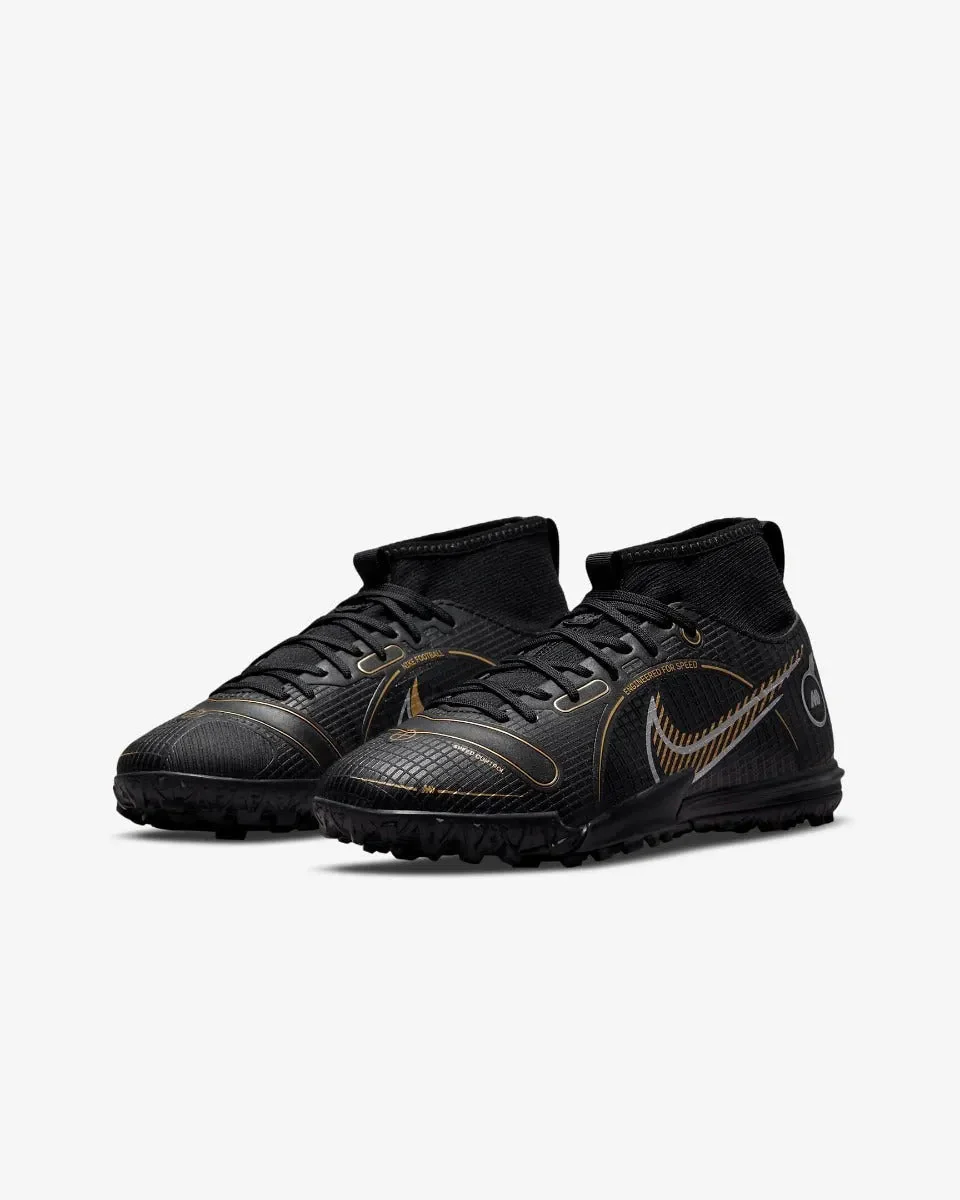 Nike Junior Superfly 8 Academy Turf - Black-Silver-Gold - Image 3