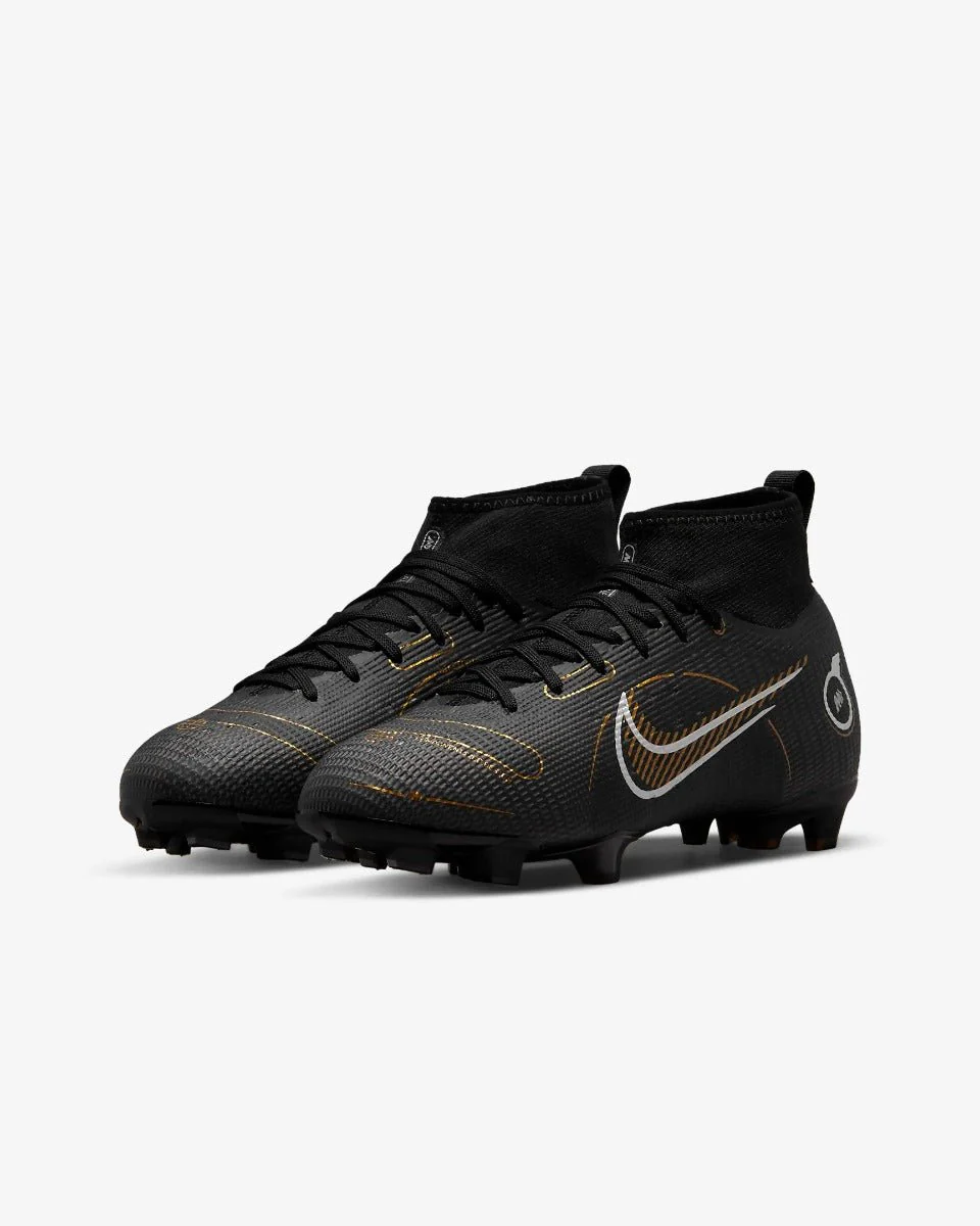 Nike Junior Superfly 8 Pro FG - Black-Silver-Gold - Image 3