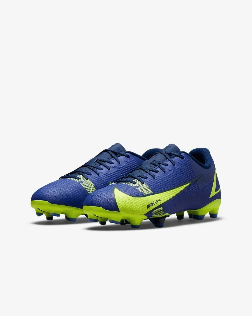 Nike Junior Vapor 14 Academy FG-MG - Lapis-Volt-Blue Void - Image 3