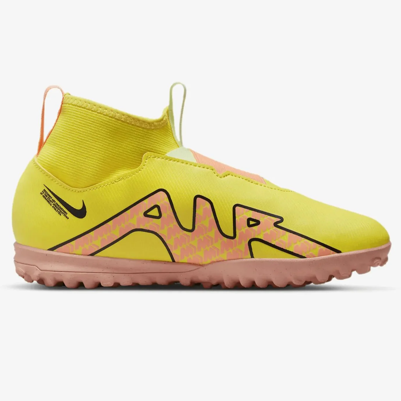 Nike Junior Zoom Superfly 9 Academy Turf - Yellow Strike-Sunset Glow - Image 2