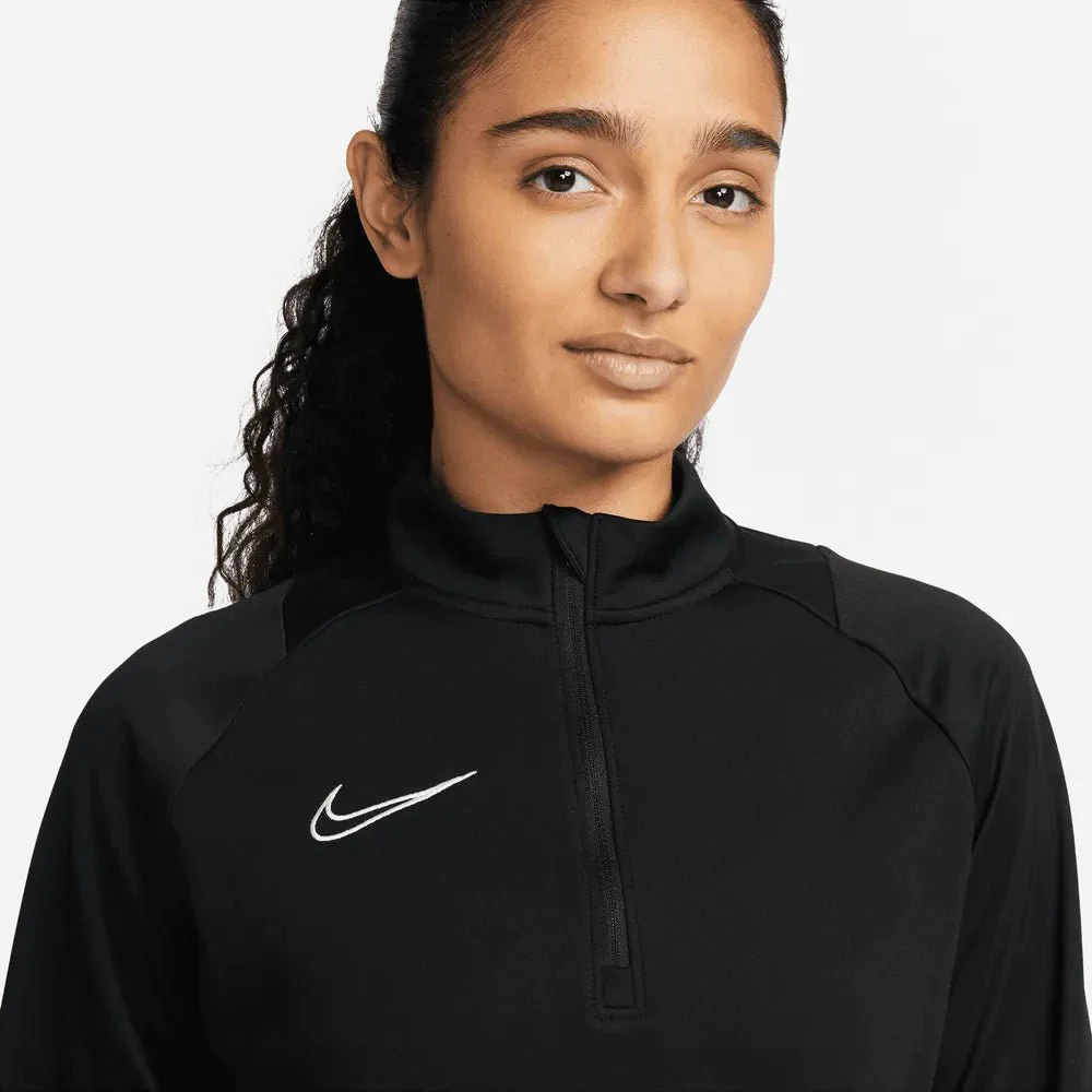 Nike Women's Dri-Fit Academy Drill Top - Black-White - Image 3