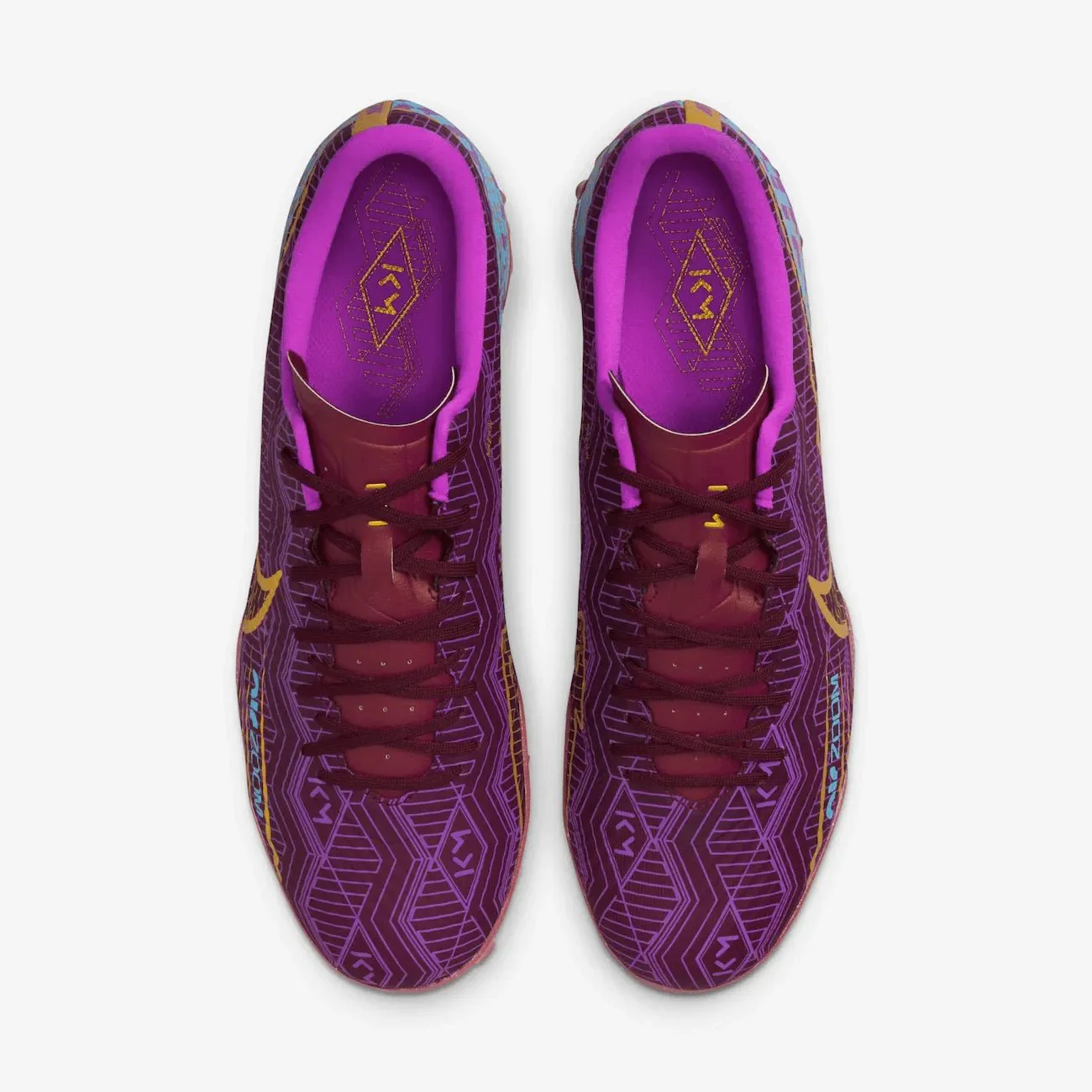Nike Zoom Vapor 15 Academy KM Turf - Dark Beetroot-Gold - Image 4