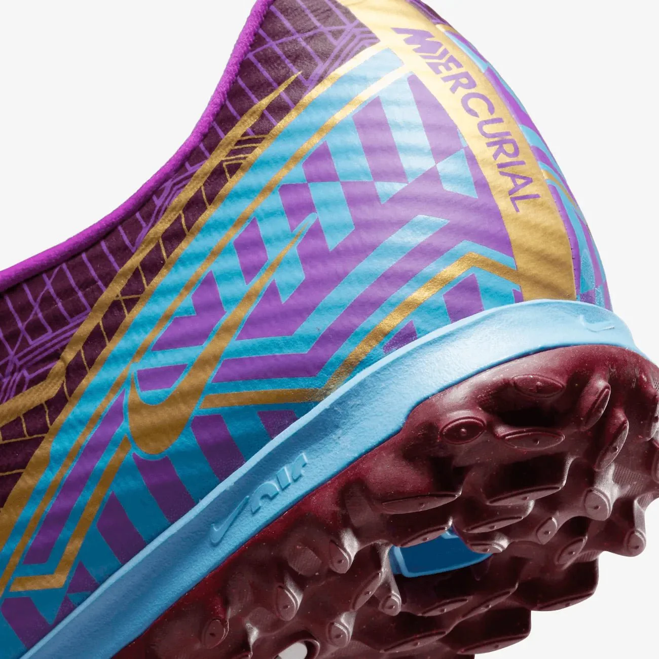 Nike Zoom Vapor 15 Academy KM Turf - Dark Beetroot-Gold - Image 8