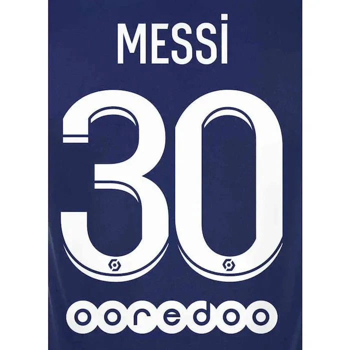 PSG 2021/22 Home Messi #30 Youth Jersey Name Set