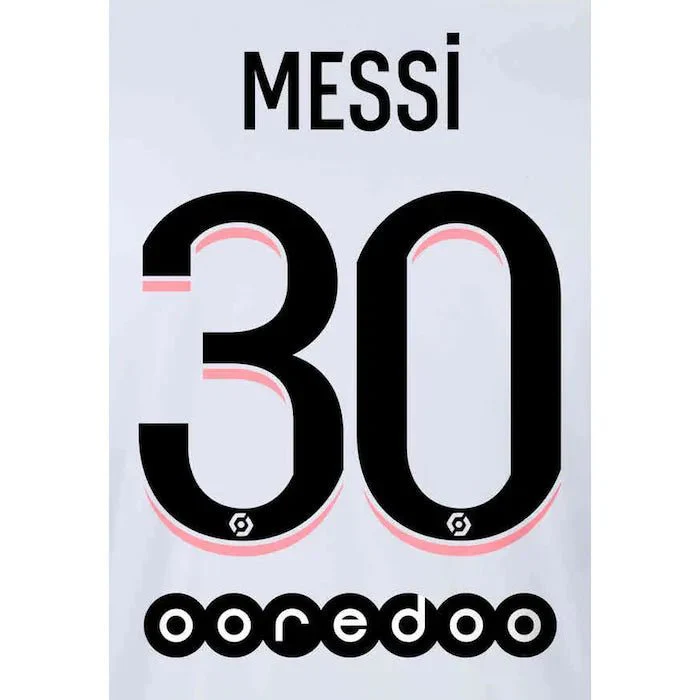 PSH 2021/22 Away Messi #10 YOUTH Jersey Name Set