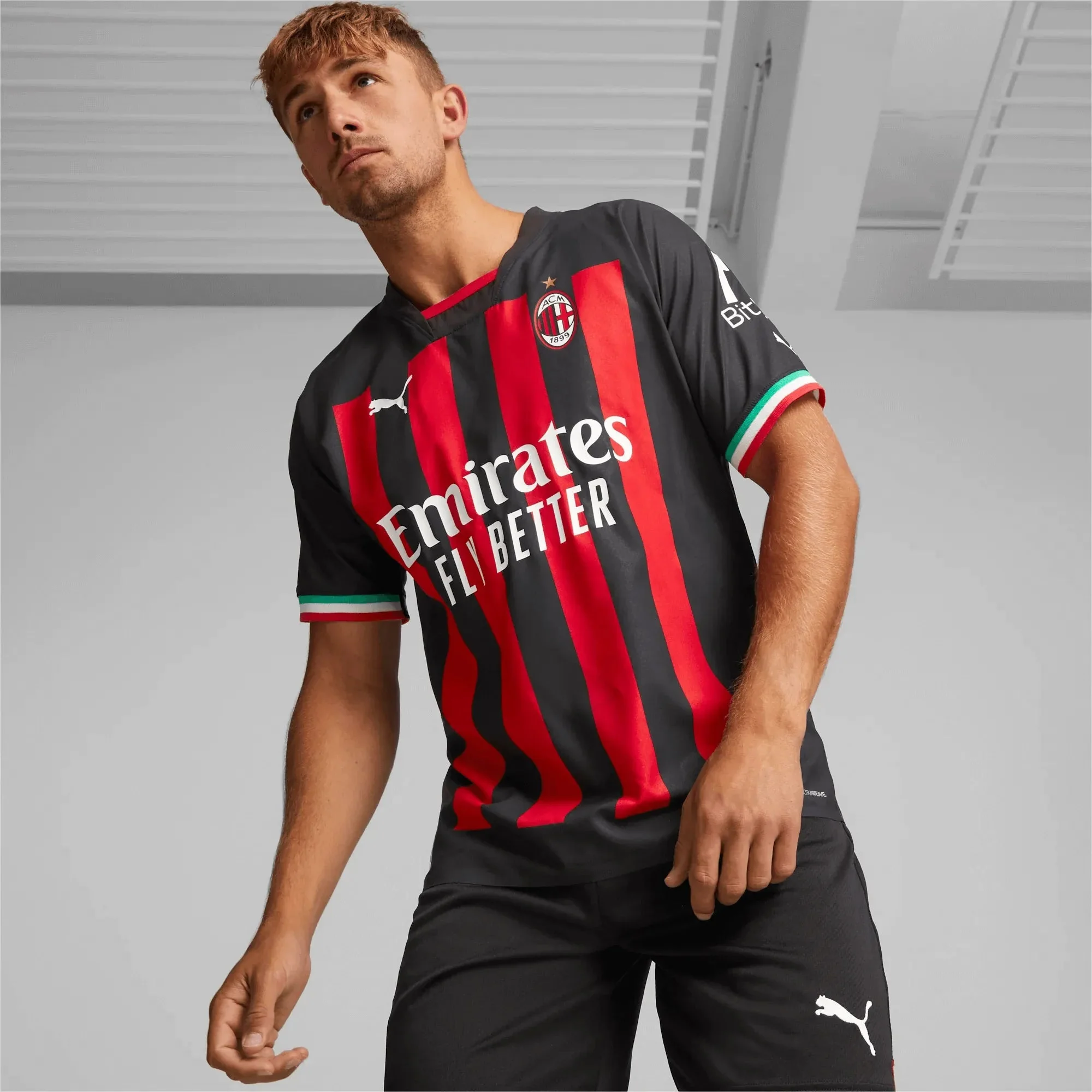 Puma 2022-23 AC Milan Authentic Home Jersey - Black-Red - Image 4