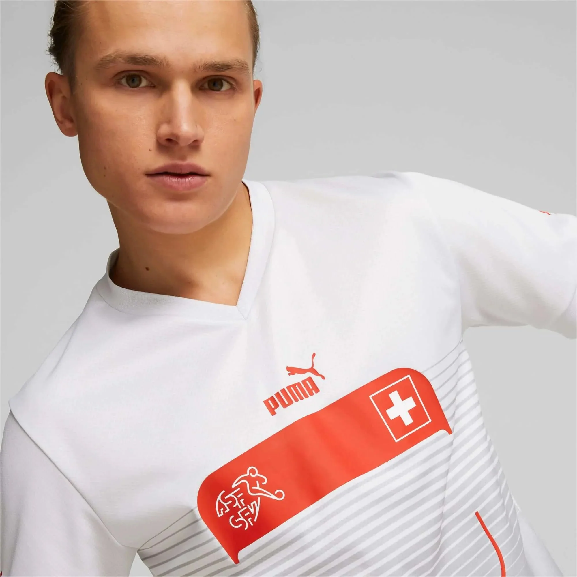 Puma 2022-23 Switzerland Away Jersey White-Red - Image 5