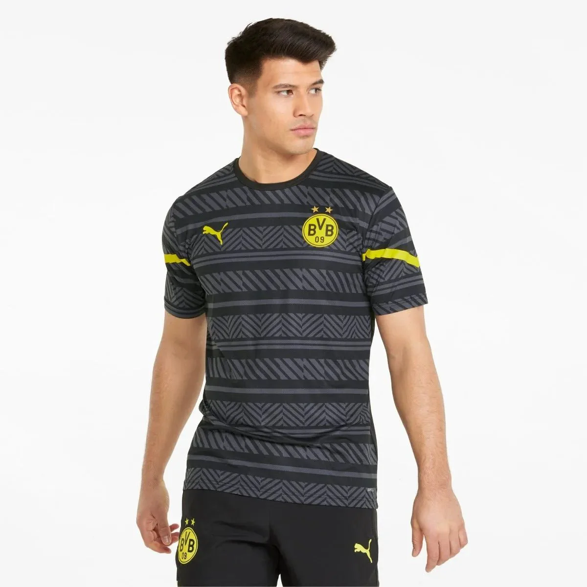 Puma 2022 Dortmund Prematch  Jersey - Black-Cyber Yellow - Image 3