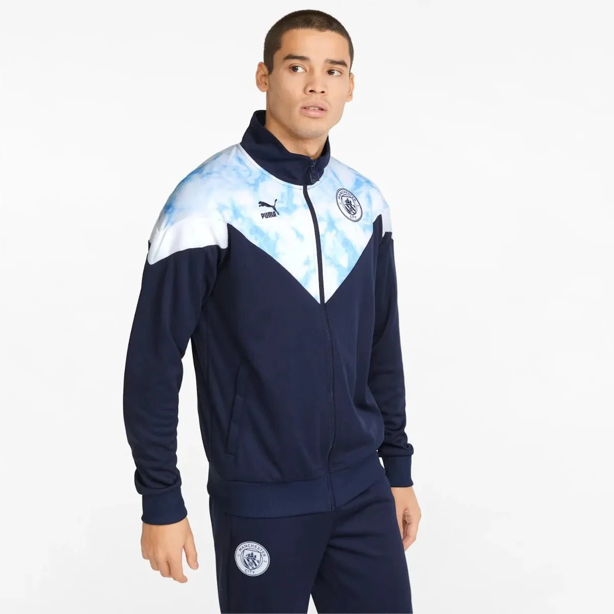 Puma 2022 Manchester City Iconic Track Jacket - Navy-White - Image 3