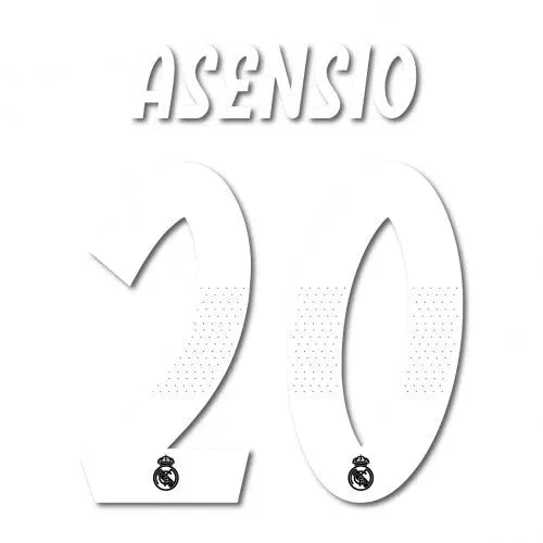 Real Madrid 2018/19 Away Asensio #20 Jersey Name Set