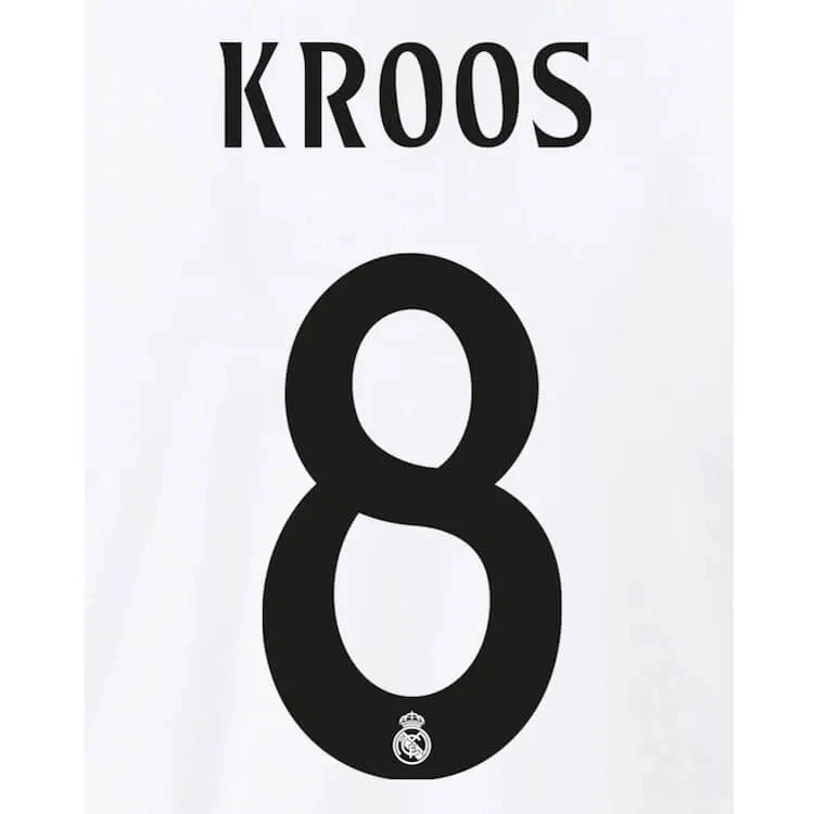 Real Madrid 2024/25 Home Kroos #8 Jersey Name Set