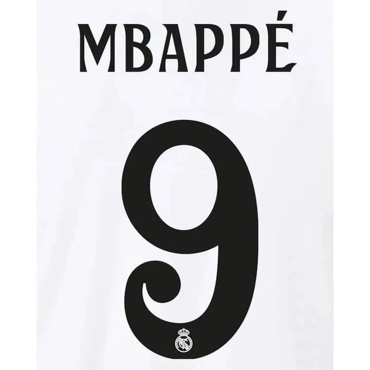Real Madrid 2024/25 Home MBAPPE #9 Youth Official Name Set