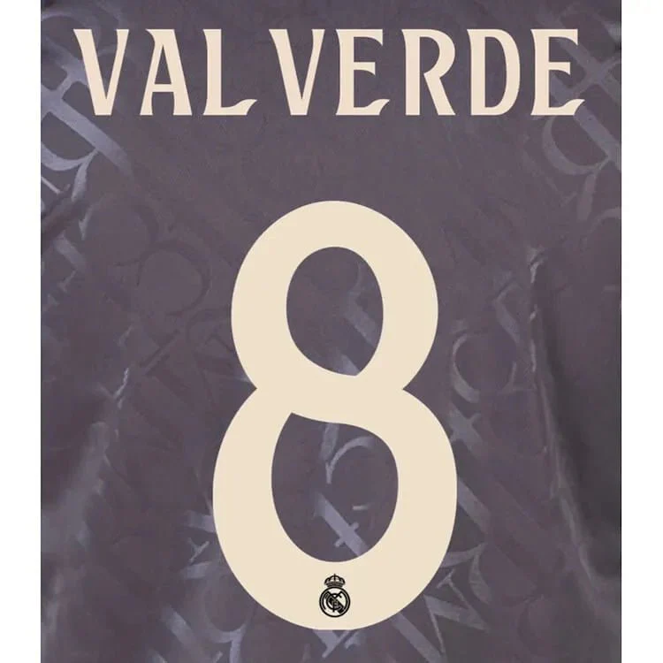 Real Madrid 2024/25 Third VALVERDE #8 Official Name Set (CL Version)