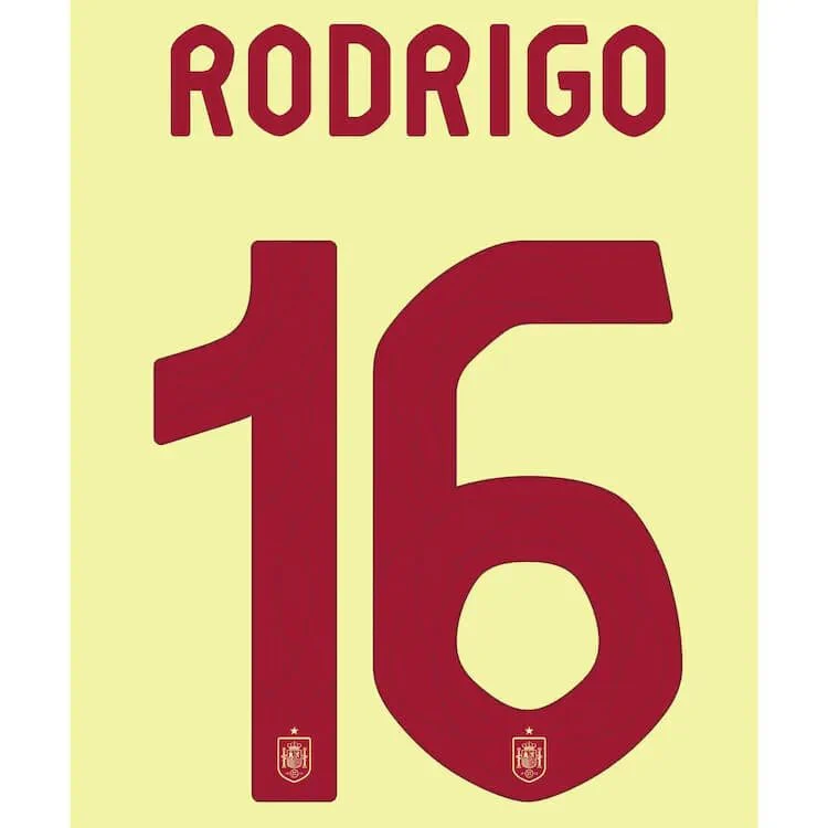 Spain 2024/25 Away Rodrigo #16 Jersey Name Set