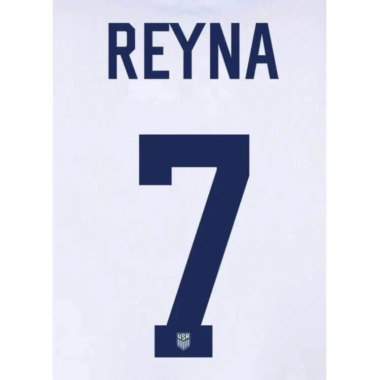 USA 2024/25 Home Reyna #7 Jersey Name Set